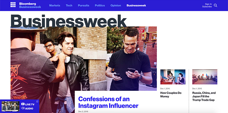 Screenshot of Bloomberg Technology